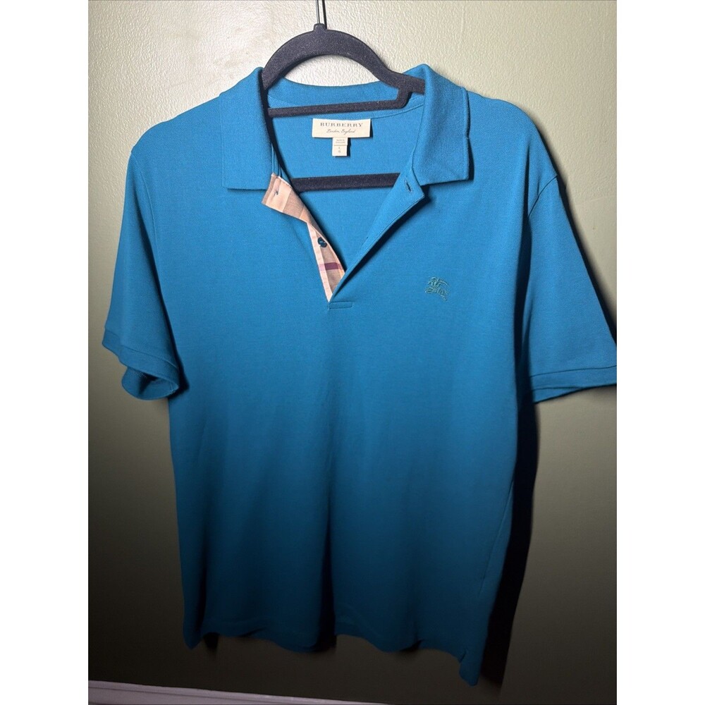 Burberry Men’s Team Short Sleeve Polo Shirt Collared Button Knit - L